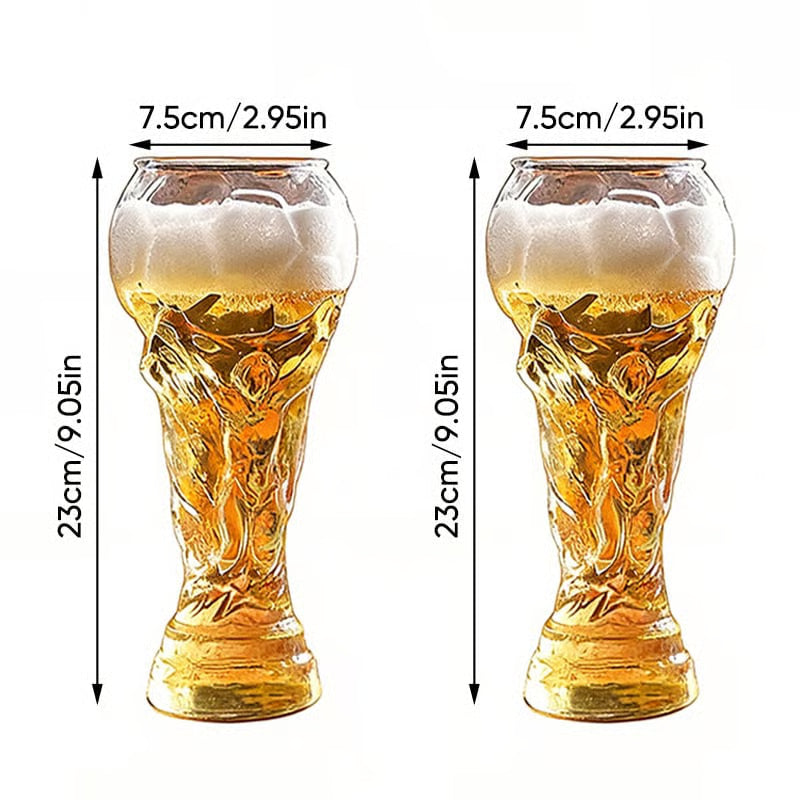 Soccer Trophy Style Beer Glass