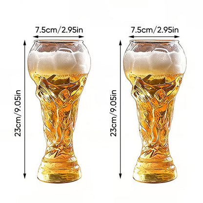 Soccer Trophy Style Beer Glass
