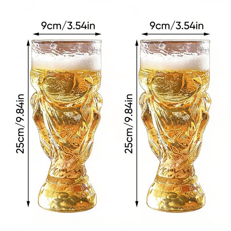 Soccer Trophy Style Beer Glass