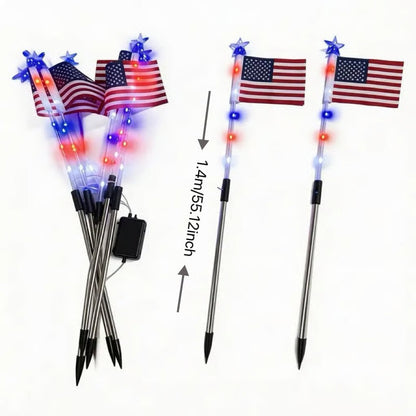 Solar American Flag Pathway Lights
