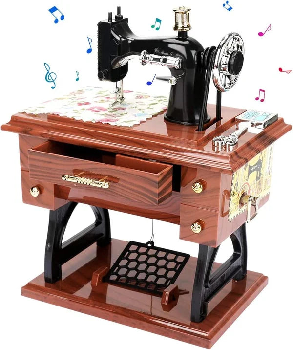 🔥Time Limit Sale 50% OFF - Wood Mini Sewing Machine Music Box