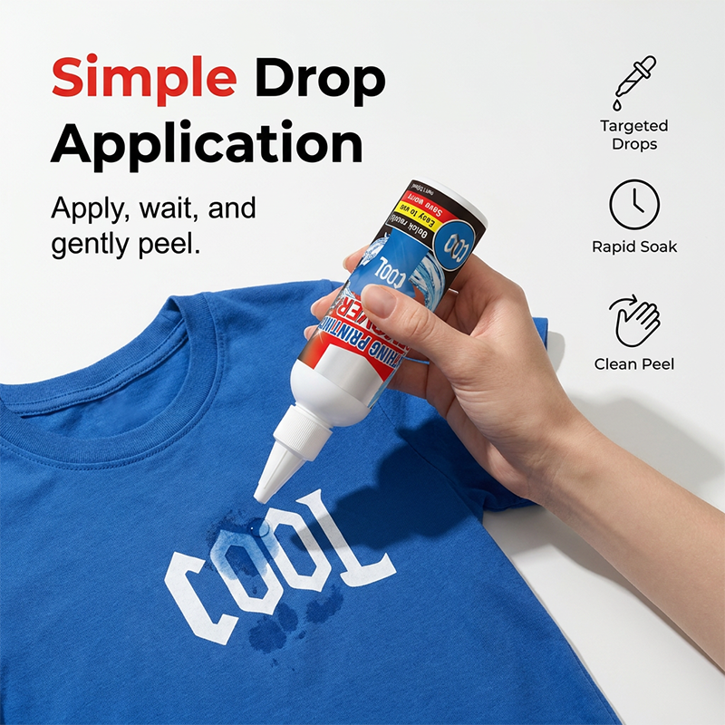 Clothing Print Remover Heat Transfer Logo and Adhesive Cleaner
