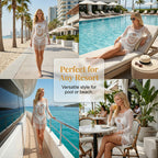 👙 NU 51% KORTING! 🌊 Boheemse gehaakte strandcover-up met kwastjes – Luchtig. soepel vallend & boho-chic – perfect voor aan het zwembad. op het strand of op zomervakantie – met verstelbare pasvorm 🧶