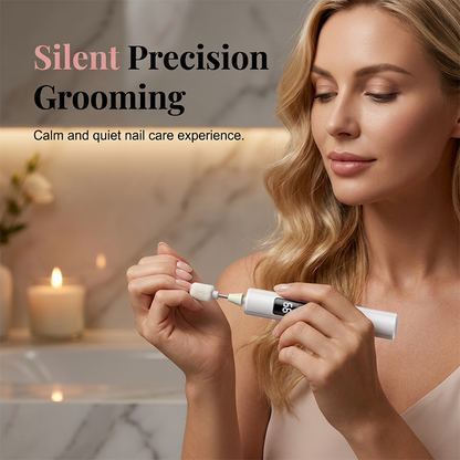 Professional Electric Nail Polisher – Smooths thick nails. 99-speed display. Multiple heads for shaping & buffing. Salon at home! 🌟💎