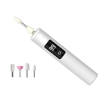 Professional Electric Nail Polisher – Smooths thick nails. 99-speed display. Multiple heads for shaping & buffing. Salon at home! 🌟💎