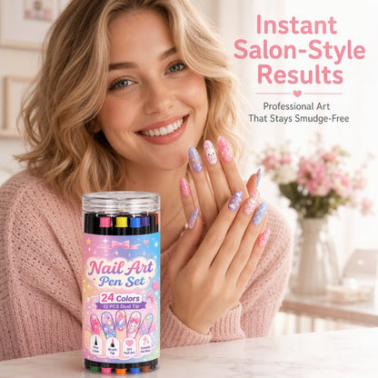 💅 LIMITED‑TIME 50% OFF! 💥 24 Colors Dual Ended Nail Art Pens Set – Creative. Salon‑Quality. Easy DIY ✨