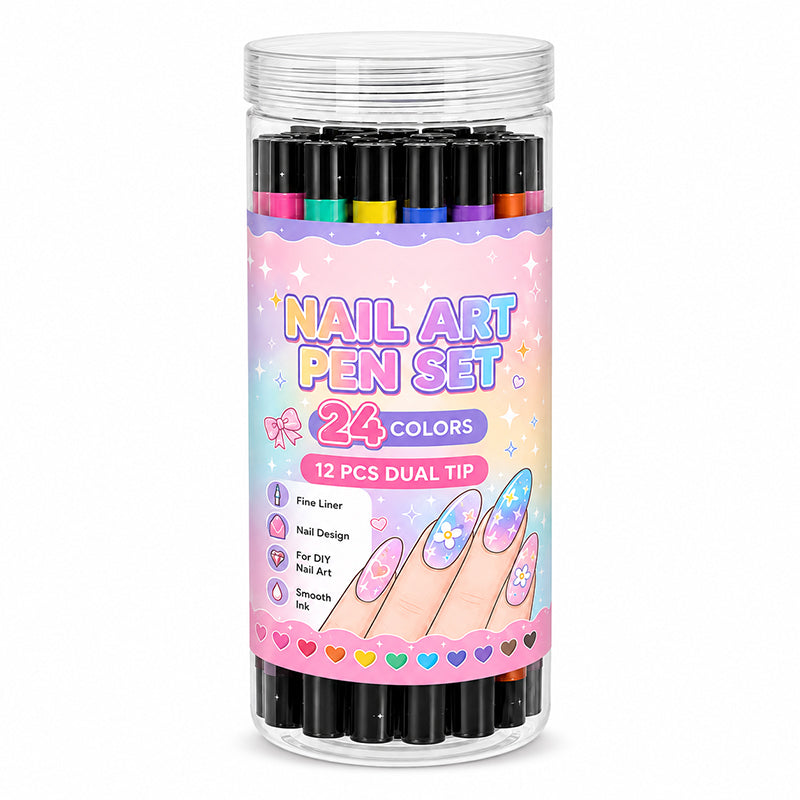 💅 LIMITED‑TIME 50% OFF! 💥 24 Colors Dual Ended Nail Art Pens Set – Creative. Salon‑Quality. Easy DIY ✨