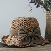 🌸 Retro Bow Summer Straw Hat