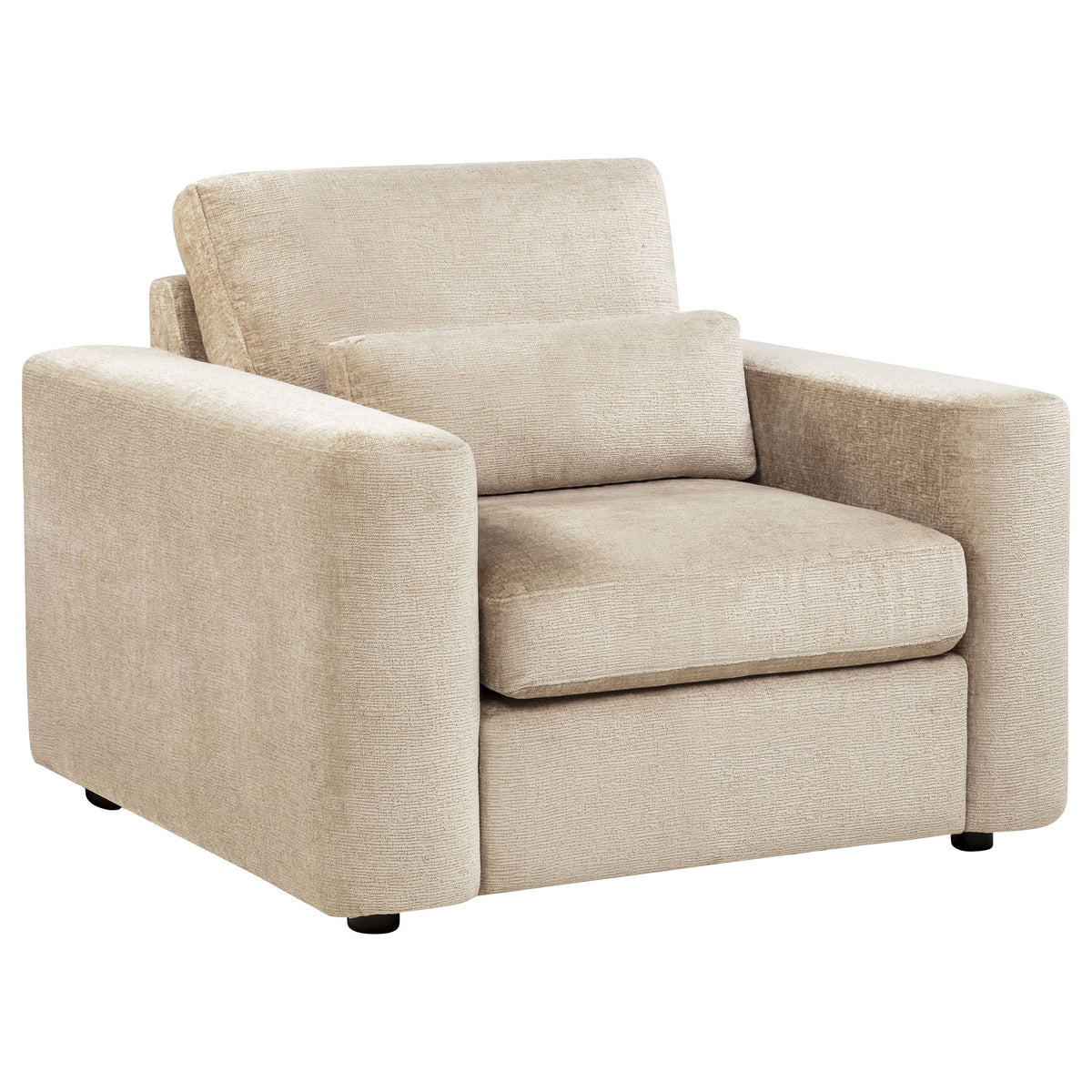 Amador 3-piece Chenille Upholstered Track Arm Sofa Set Camel