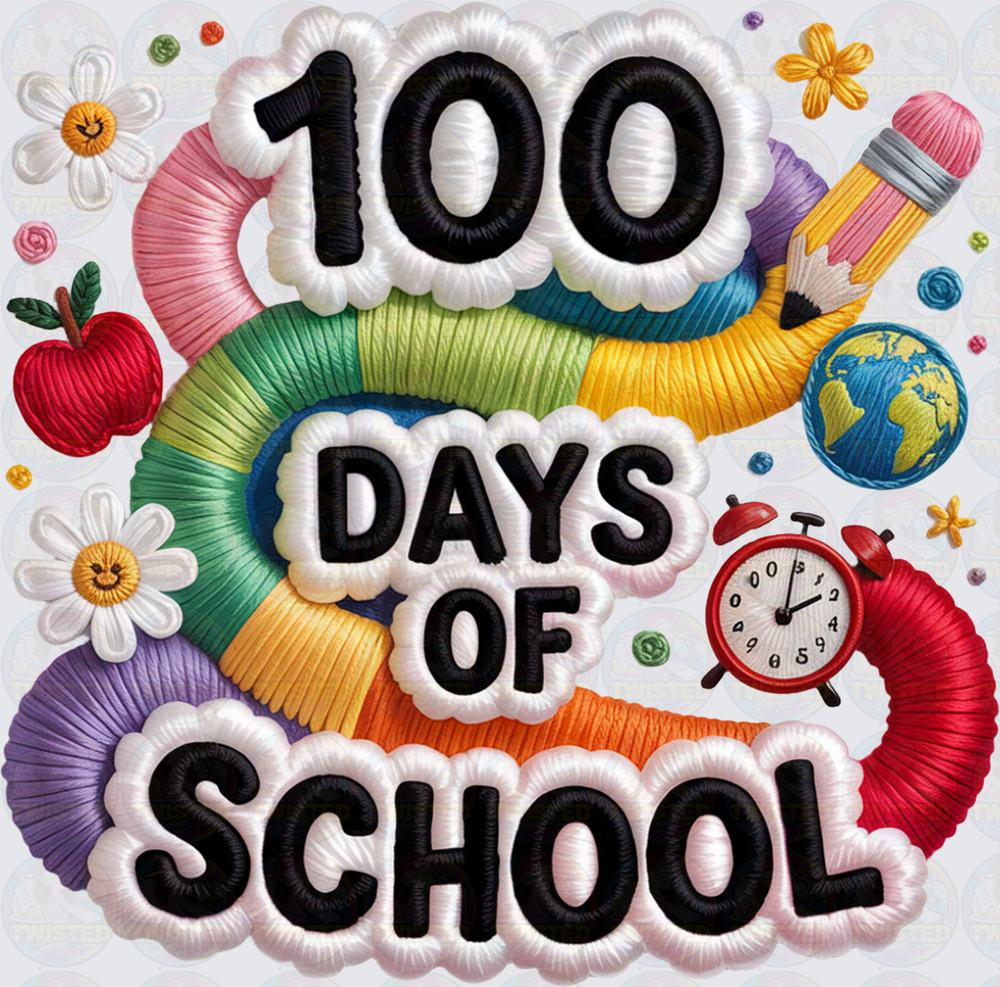 100 Days of School Worm Pencil