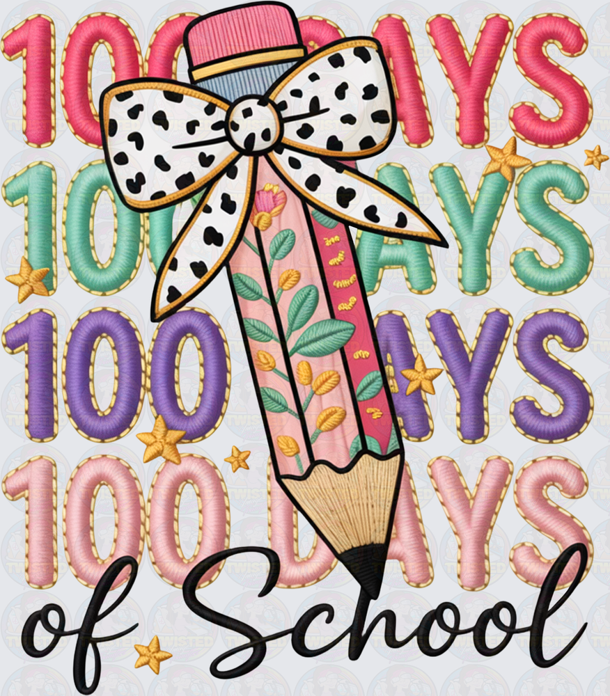 100 Days of School Pencil