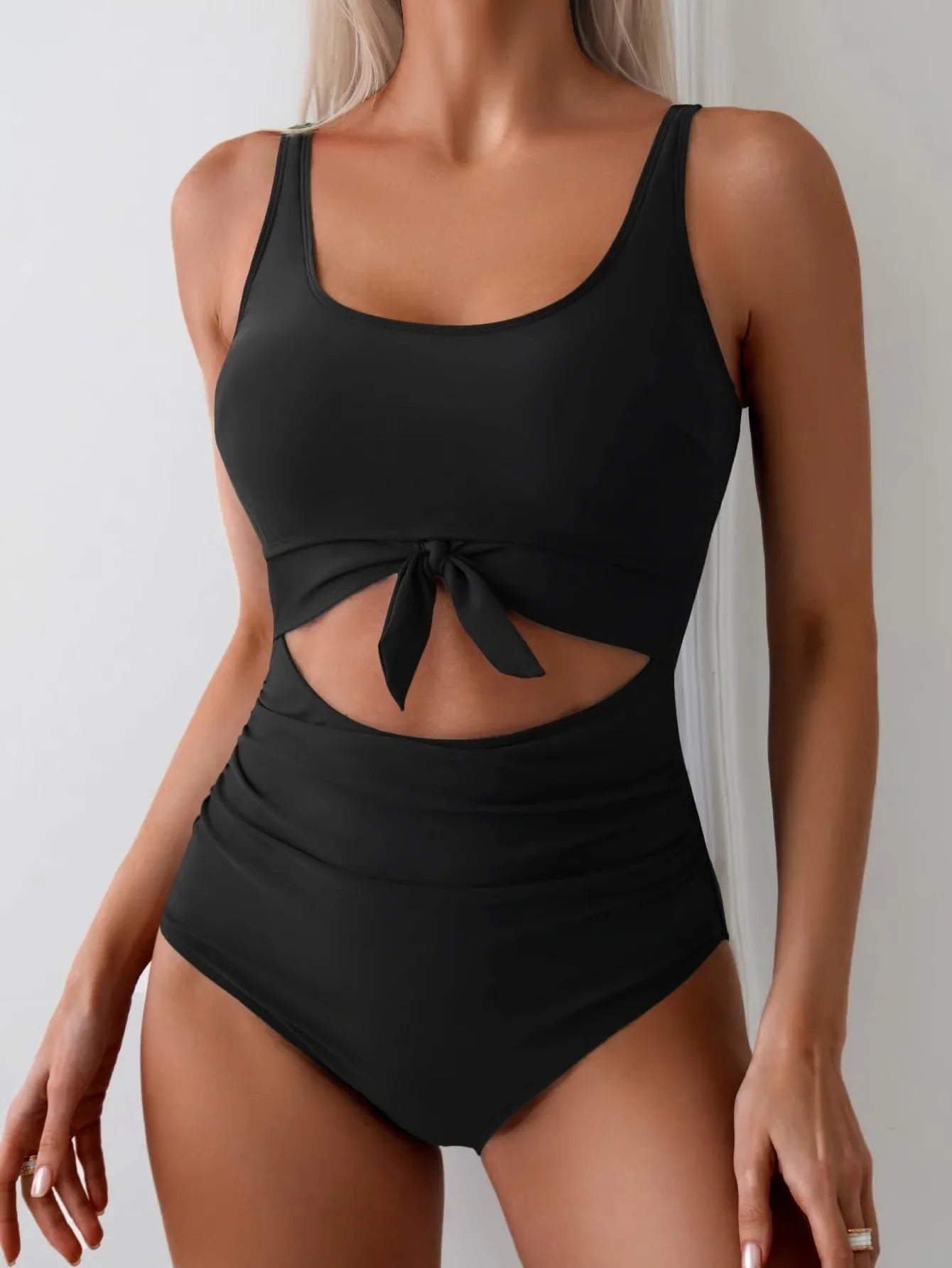 👙Women's One Piece Swimsuit Tummy Control Slimming Bathing Suit Cutout Tie Knot Swimwear