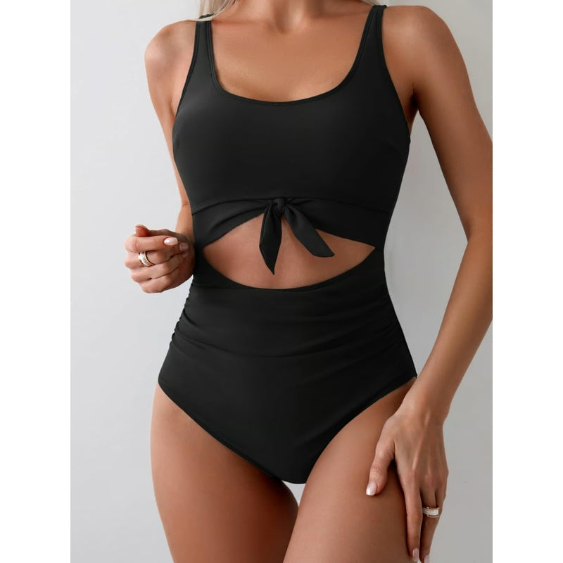 👙Women's One Piece Swimsuit Tummy Control Slimming Bathing Suit Cutout Tie Knot Swimwear