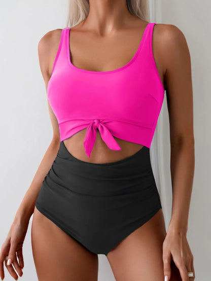 👙Women's One Piece Swimsuit Tummy Control Slimming Bathing Suit Cutout Tie Knot Swimwear